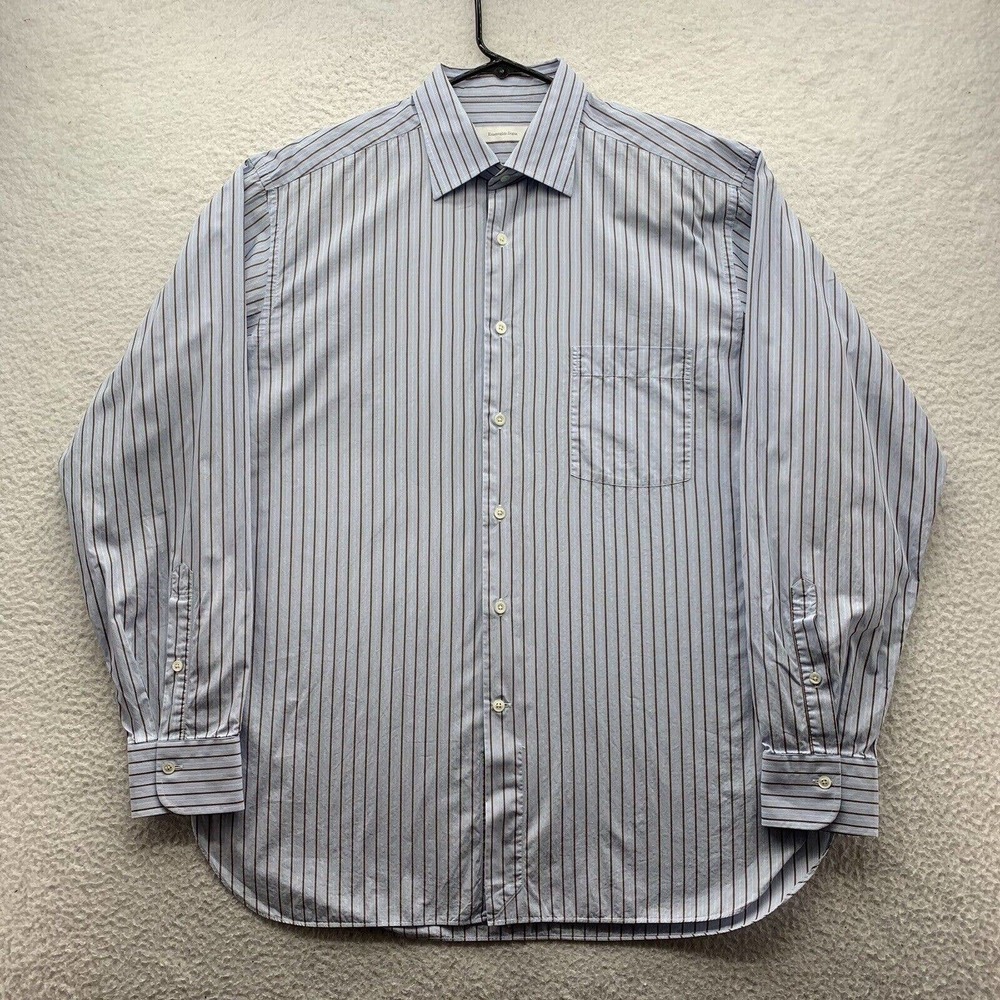 Ermenegildo Zegna Dress Shirt Mens XL X-Large 17.5 44 Preppy Academia Business